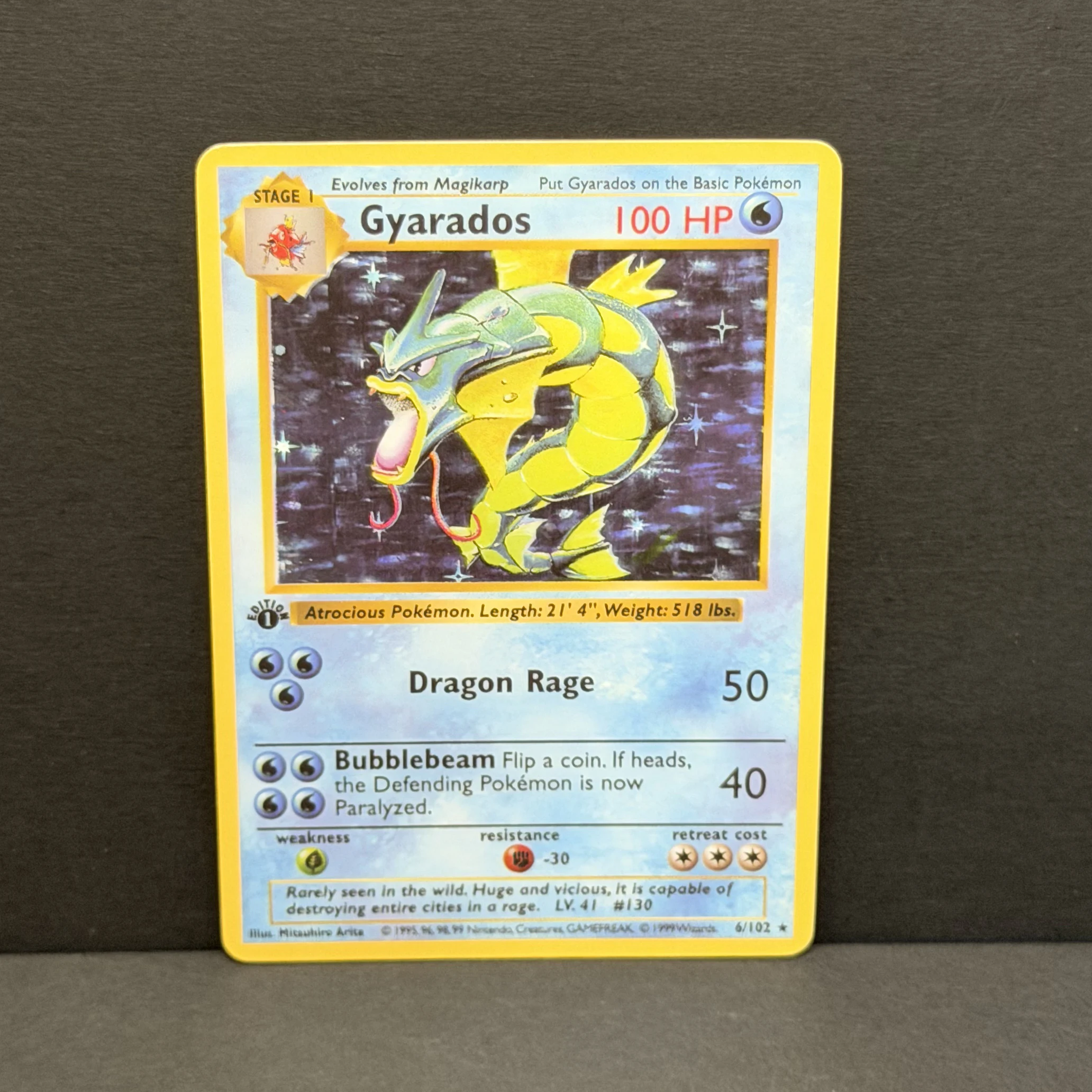 Фото Коллекционная карта POKEMON GAME GYARADOS-HOLO SHADOWLESS DIY Proxy PTCG 1999 года, оцененная, с особым дизайном, редкая, GEM MT, 10 карточек, подарки с этикетками №5