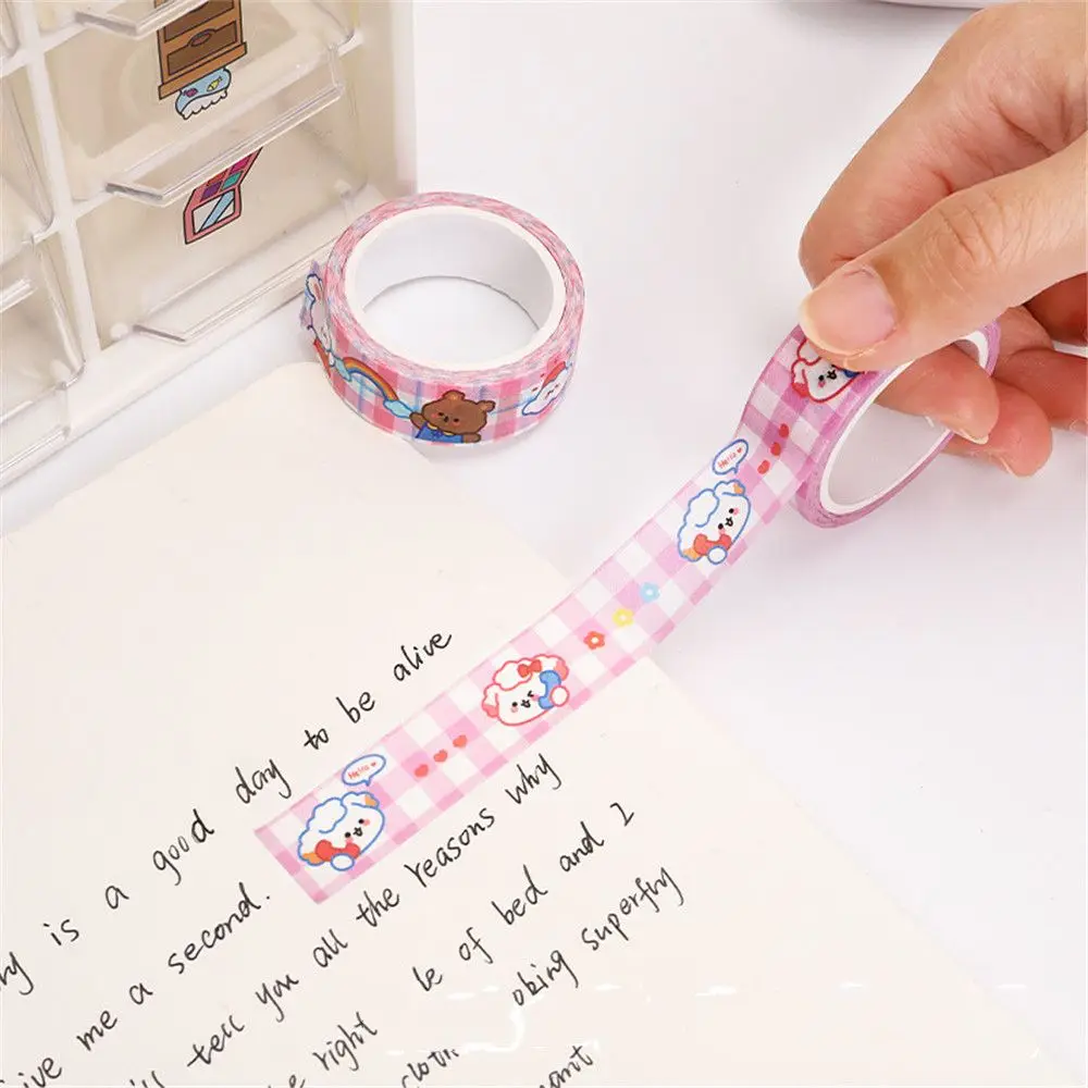 

Kawaii Material Paper Cartoon Bear Bunny DIY Stickers Decorative Diary Tape Scrapbooking Supplies