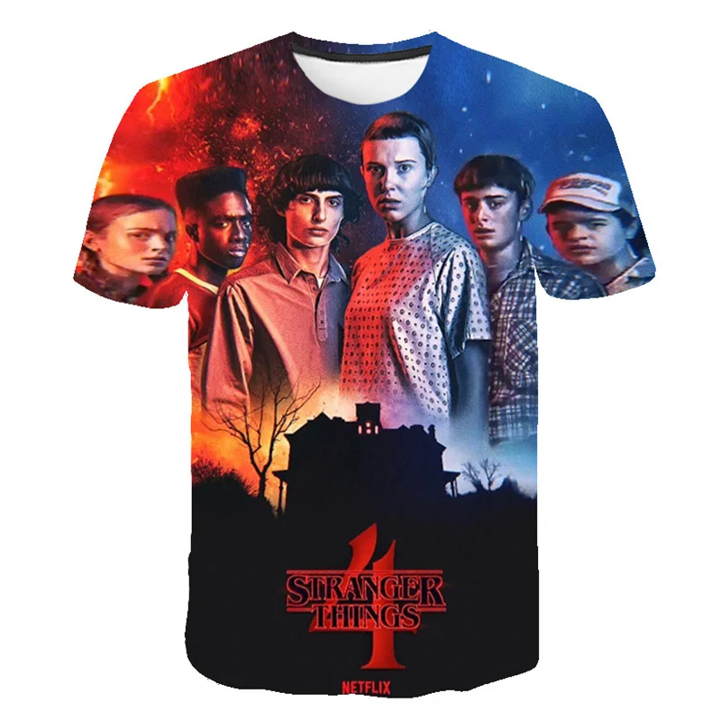 

Детская футболка «очень странные дела 4», летняя новая детская Клубная одежда Hellfire, одежда для мальчиков, повседневная мультяшная футболка ...