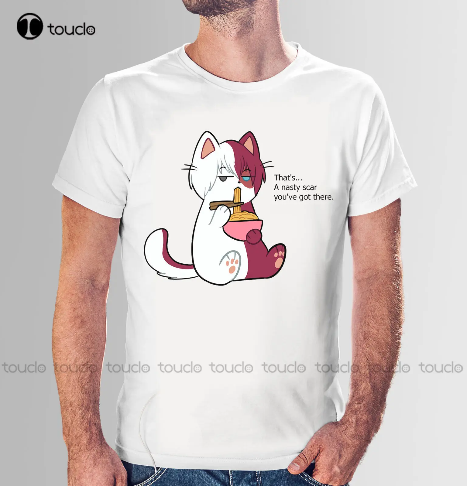 

Мужская футболка с рисунком кошки и шрама