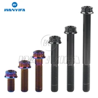 wanyifa titanium ti bolt m8x15 20 25 30 35 40 45 50 55 60 65 80mm 12points flange t40 torx head screw for motorcycle refitted