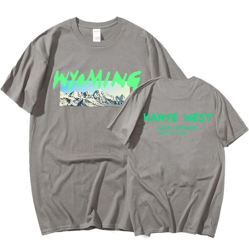 Двусторонняя Футболка Kanye West Ye Wyoming мужская повседневная футболка уличная одежда