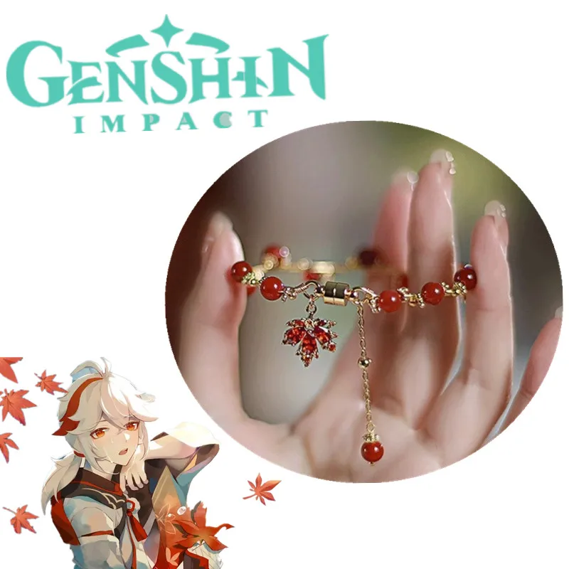 

Game Genshin Impact Kaedehara Kazuha Bracelet Cosplay Unisex Maple leaf Pendant Bracelets Jewelry Accessories Xmas Gifts