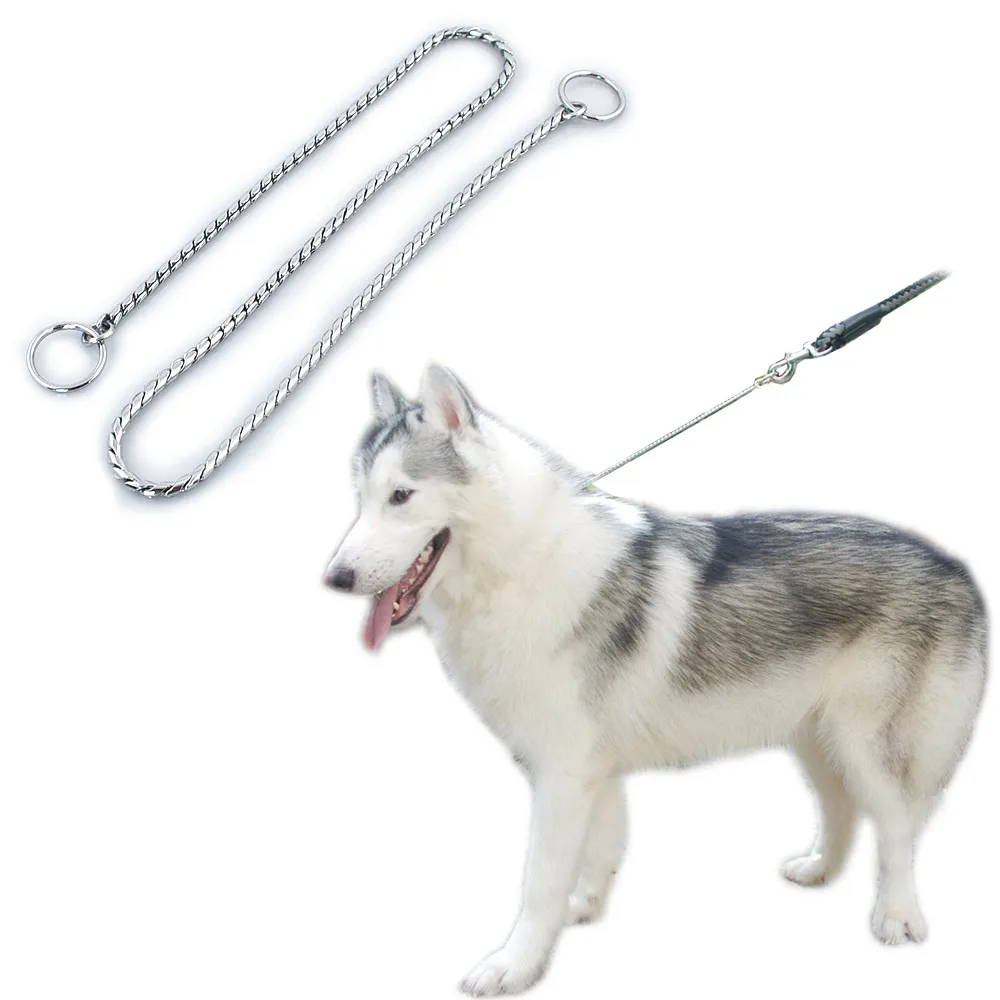 

Dog Collar with Welded Link Pinch Copper Chain Collar Dog Training Accessories Adjustable Collar for Large Dogs