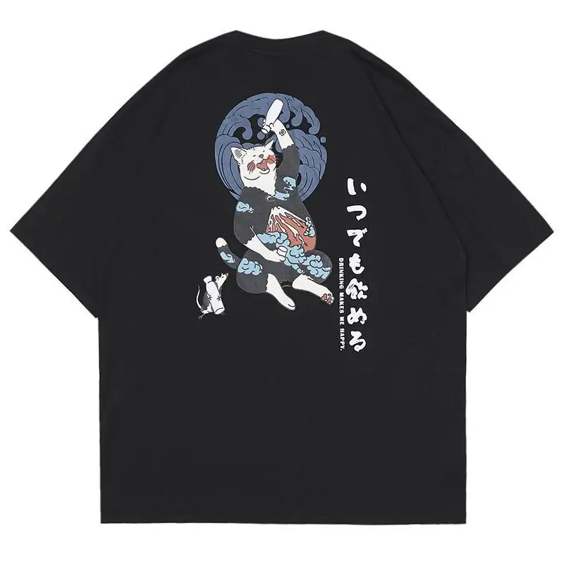 Футболка женская с графическим принтом 100% хлопок в японском винтажном стиле -