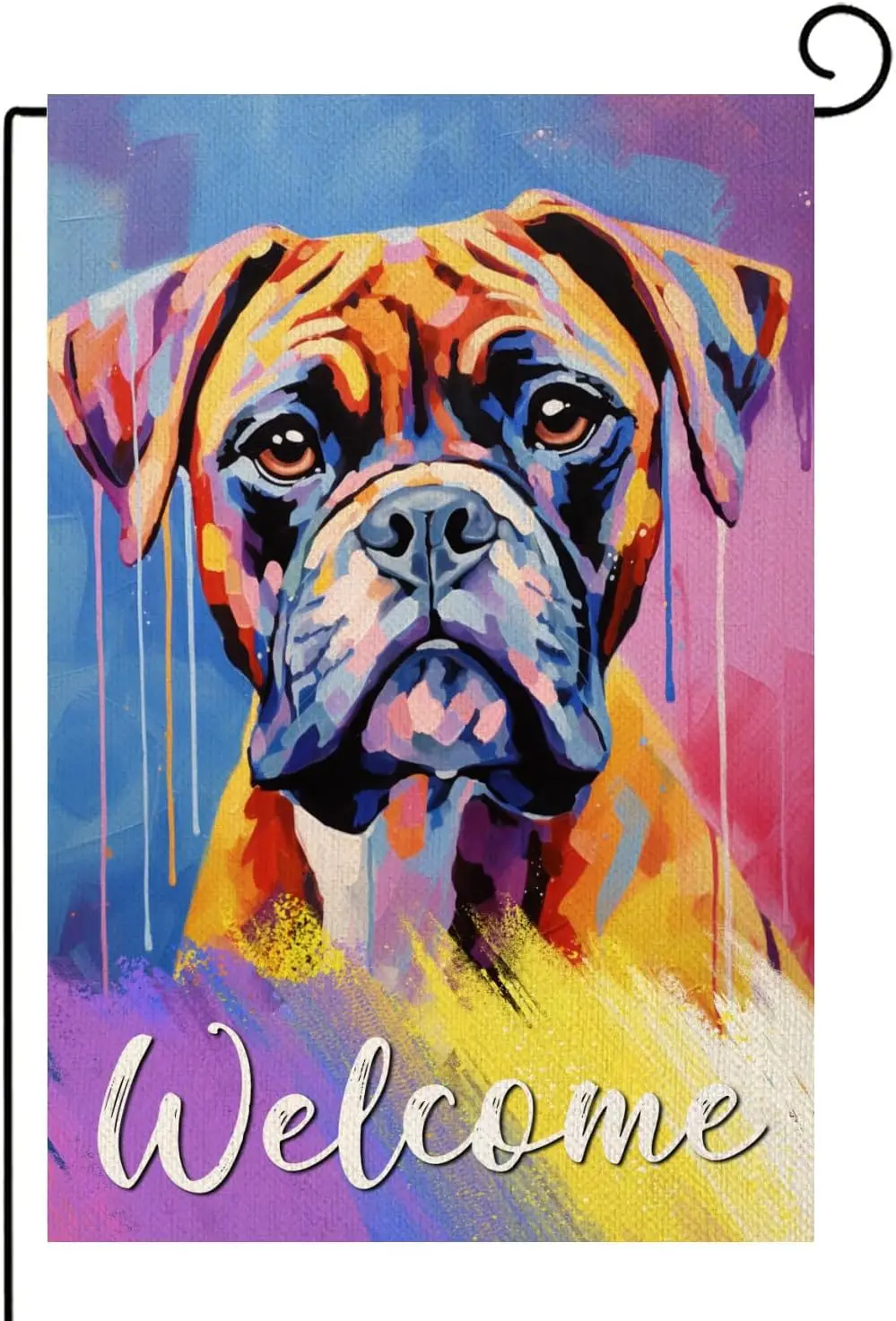 Боксерская собака Добро пожаловать Grden Flg Dogs Pw Prnts Sprng Yrd Любители домашних