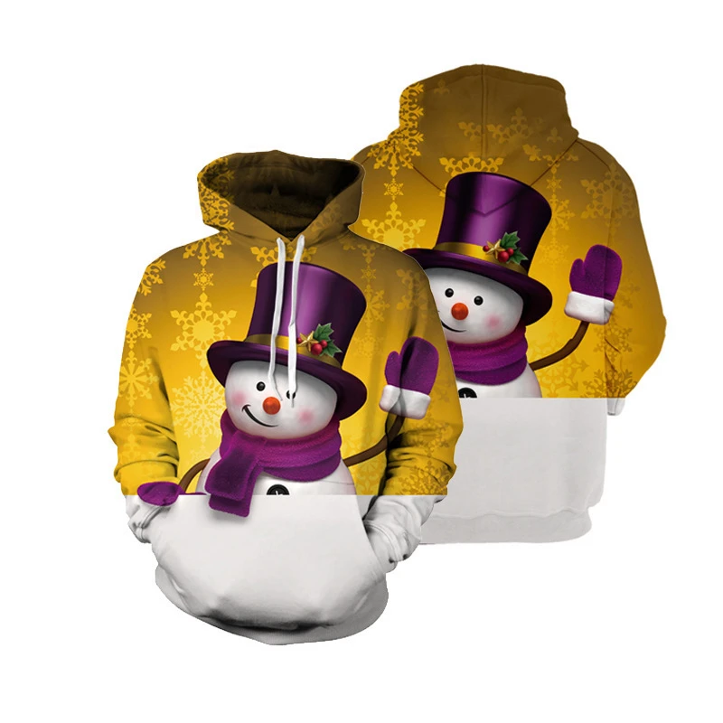 

Men's Fall And Winter Hoodie 3d Printed Snowman Pattern Cute Casual Streetwear Men's Exquisite Sweatshirt Oversized Loose Top