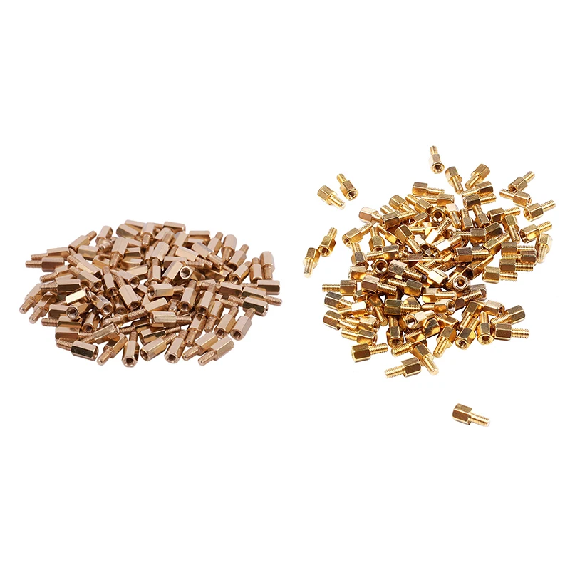 

200Pcs Brass Hex Stand-Off Spacer: 100Pcs Brass Hex Standoff Spacer Screw Female to Male 5Mm+6Mm M3 3Mm & 100Pcs M3 Male Female