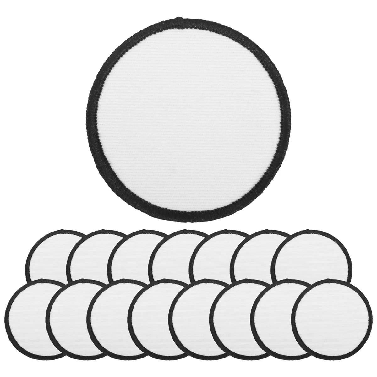16 Pieces Sublimation Patch Blanks Quality Fabric Iron-on Circular Blank for Clothes Hats Uniforms Backpacks