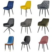 5free sample wholesale design room furniture nordic velvet modern luxury dining chairs with metal legs black gold