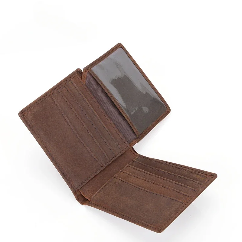 Amazon Лидер продаж мужской кожаный кошелек из воловьей кожи с верхним слоем Crazy Horse