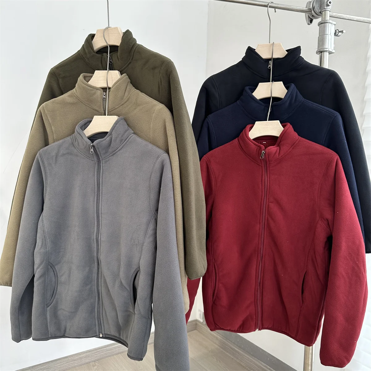 Heavy Island Country Double Layer Composite Velvet Autumn and Winter Thickened Warm Berber Fleece + Polar Stand Collar...