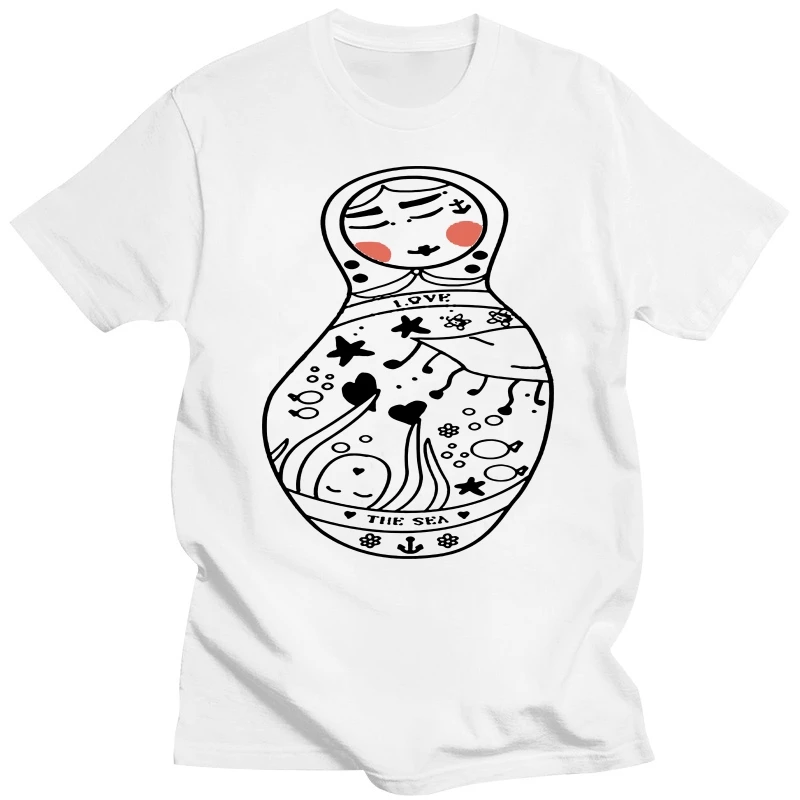 Матрьошка 2020 модная короткая футболка с принтом забавная мужские топы