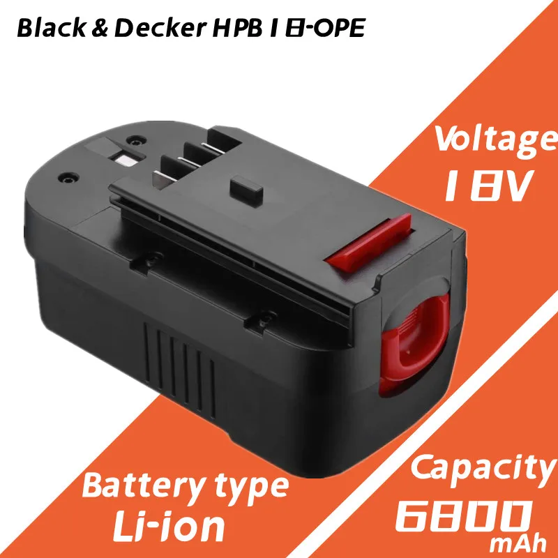 

【Upgraded To 6800mAh】HPB18 Battery Compatible with Black and Decker 18V Battery Ni-Mh HPB18-OPE FSB18 A1718 Tools Battery
