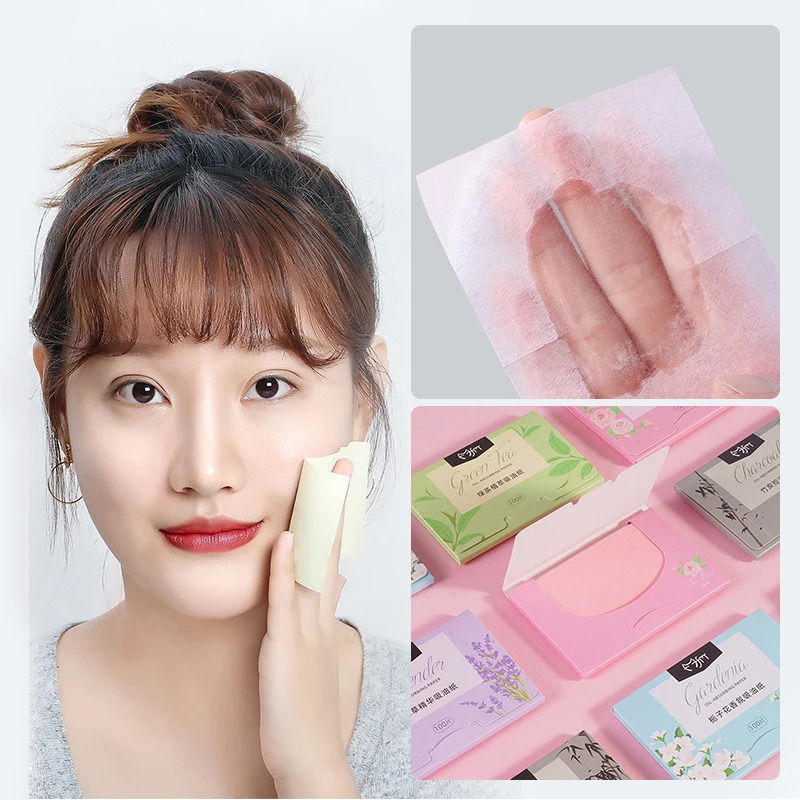 

100PCS Face Oil Blotting Paper Protable Face Wipes Face Cleanser Oil Control Oil-absorbing Sheets Blotting Tissue Makeup Tools