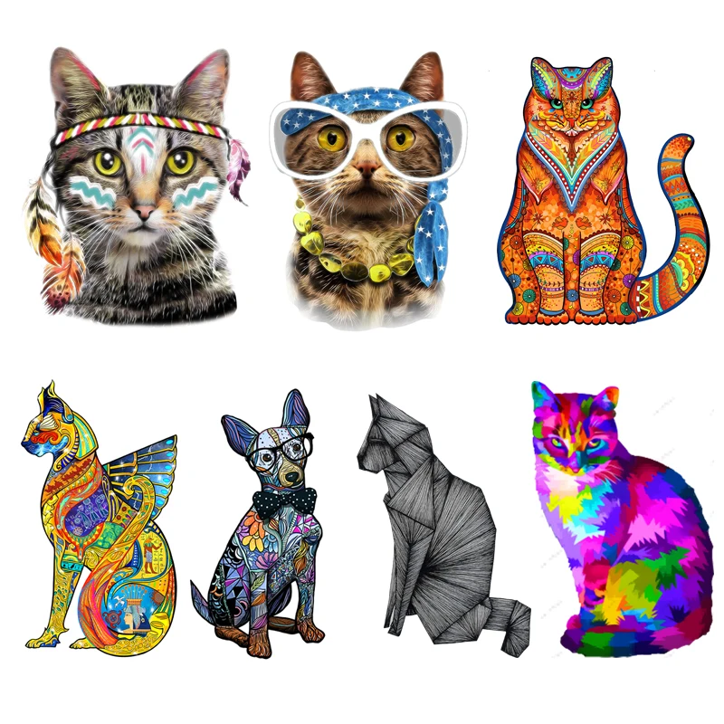 

Cute Wooden Animal Jigsaw Puzzle Cats Dogs Children Wood Toys Puzzle Gifts Adult Wooden Puzzle For Kid Pet Lovers DIY Crafts