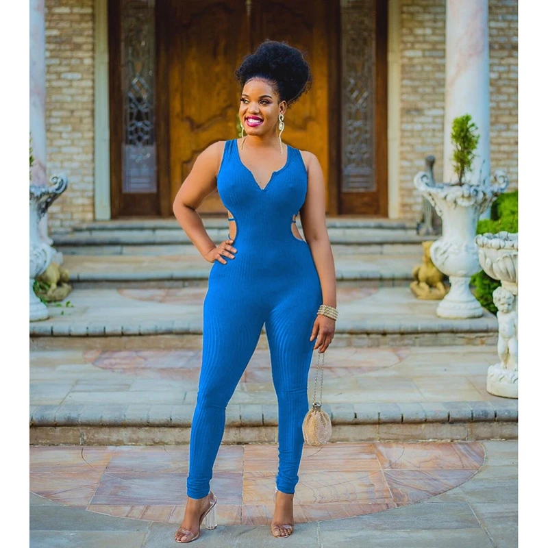 

Rompers Womens Jumpsuit Summer Backless V-neck Sleeveless Bodycon One Piece Club Outfit Fashion Casual Streetwear Wholesale