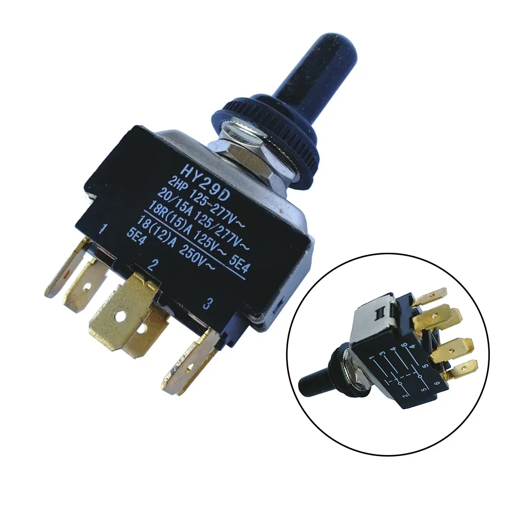 1 шт. для HY29D тумблер 2HP 18A 250 В 6-контактный пылезащитный DPDT ON-ON с силиконовым
