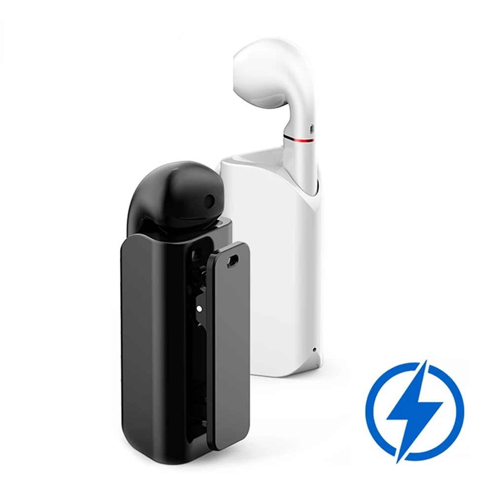 

Беспроводные Bluetooth-наушники с зажимом и зарядным футляром, 200 мАч