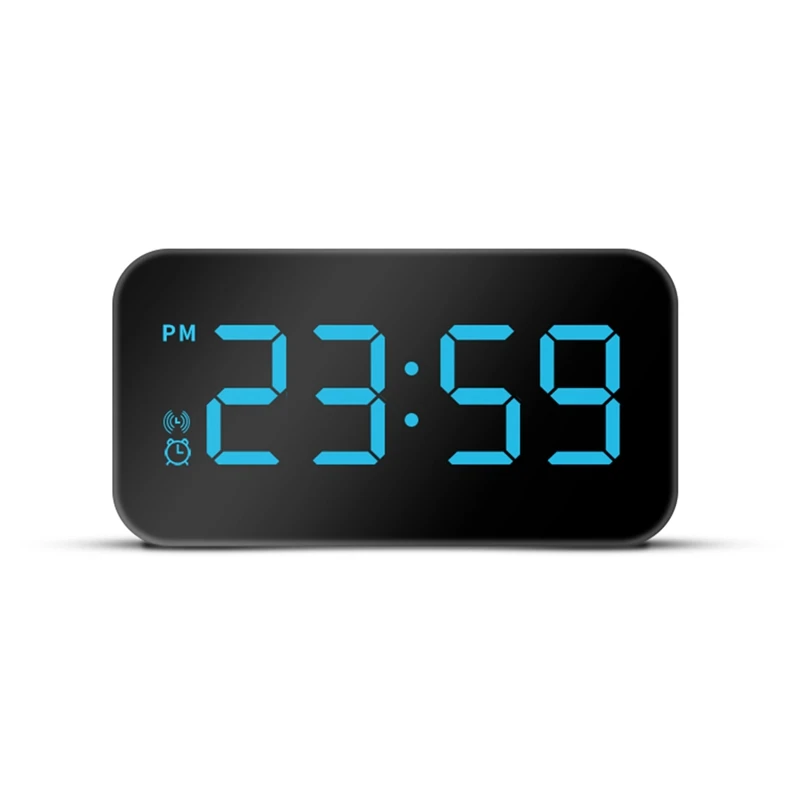 

Новинка цифровые светодиодсветодиодный зеркальные часы будильник с голосовым управлением для спальни функция повтора настольные часы дом...