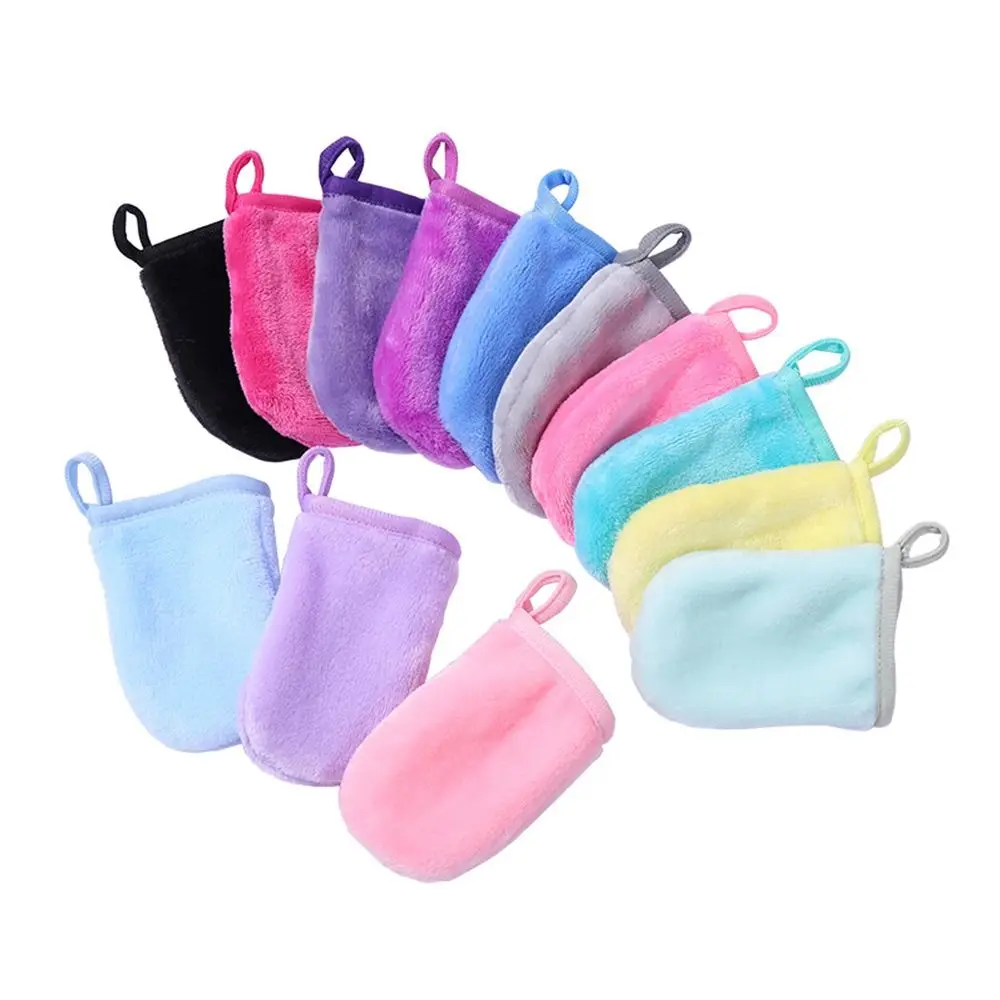 

Deep Cleansing Gloves For The Face Reusable Makeup Remover Gloves Microfiber Side Soft Detergent Pads Skin Care Tools