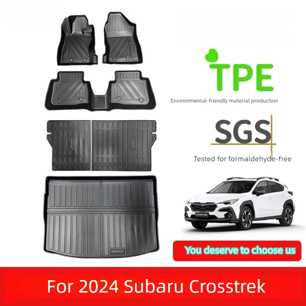 Фото Резиновые коврики для автомобиля Subaru Crosstrek 2024 (LHD), изготовленные из материала TPE, водонепроницаемые, износостойкие и без запаха. №2