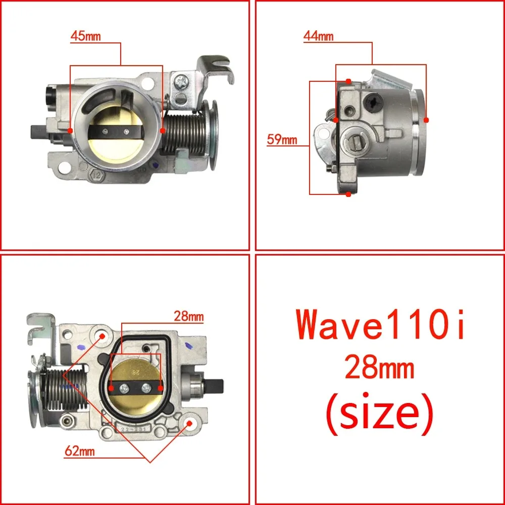 Фото Для Wave110i 125i EX5 Dream модифицированный корпус дроссельной заслонки для гонок на мотоциклах, корпус дроссельной заслонки 24/25/26/28/29/30/32/34 мм №2