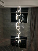 nordic minimalist chandelier bar duplex villa staircase model house chandelier ring led chandelier art living room light