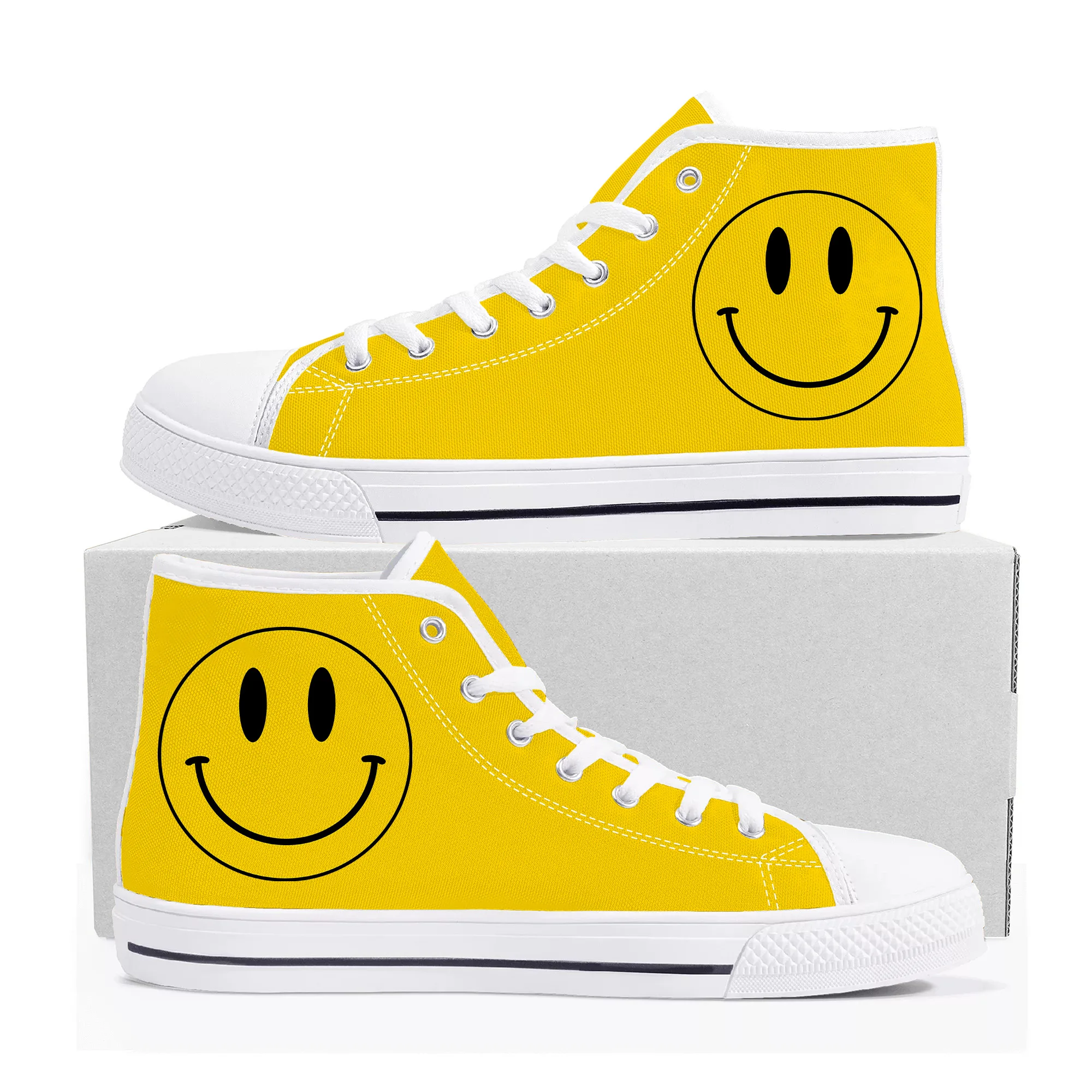 

melt Smiley Smile High Top Sneakers Mens Womens Teenager Canvas High Quality Sneaker Casual Custom Made Shoes Customize Shoe