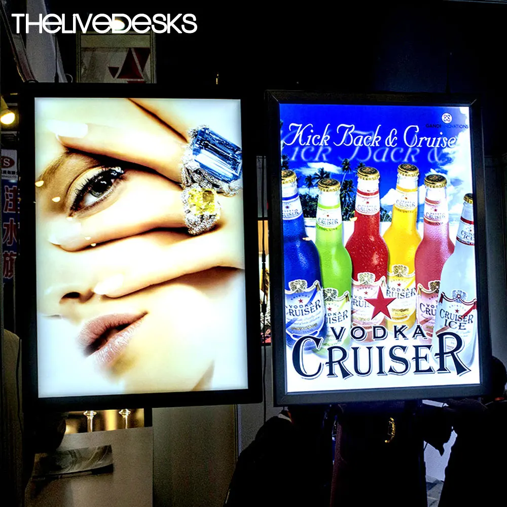 

Светодиодный рекламный светильник с подсветкой Thelivedesks, коробка для постеров из фильма, рамка для ресторанов, доска для меню