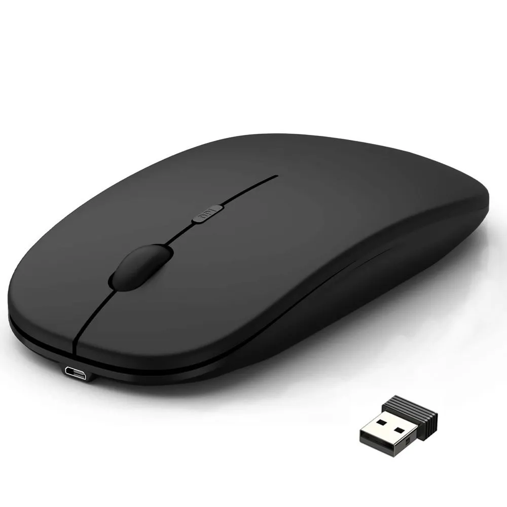 

2023 New Wireless Rechargeable Mouse for Laptop Computer PC, Slim Mini Noiseless Cordless Mouse, 2.4G Mice for Home/Office Best