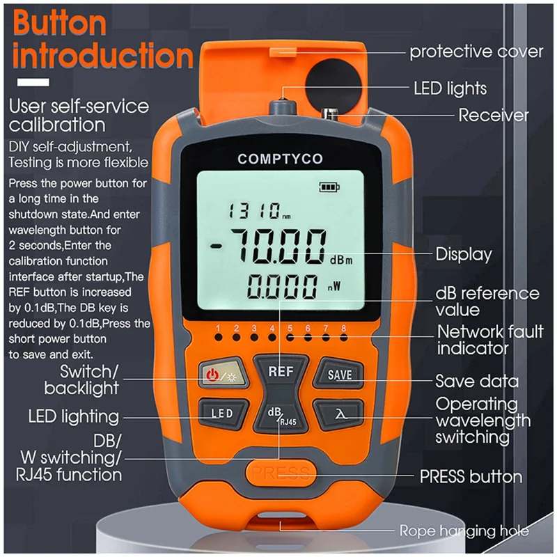 Компактный оптический измеритель мощности COMPTYCO ручной тестер оптоволоконных