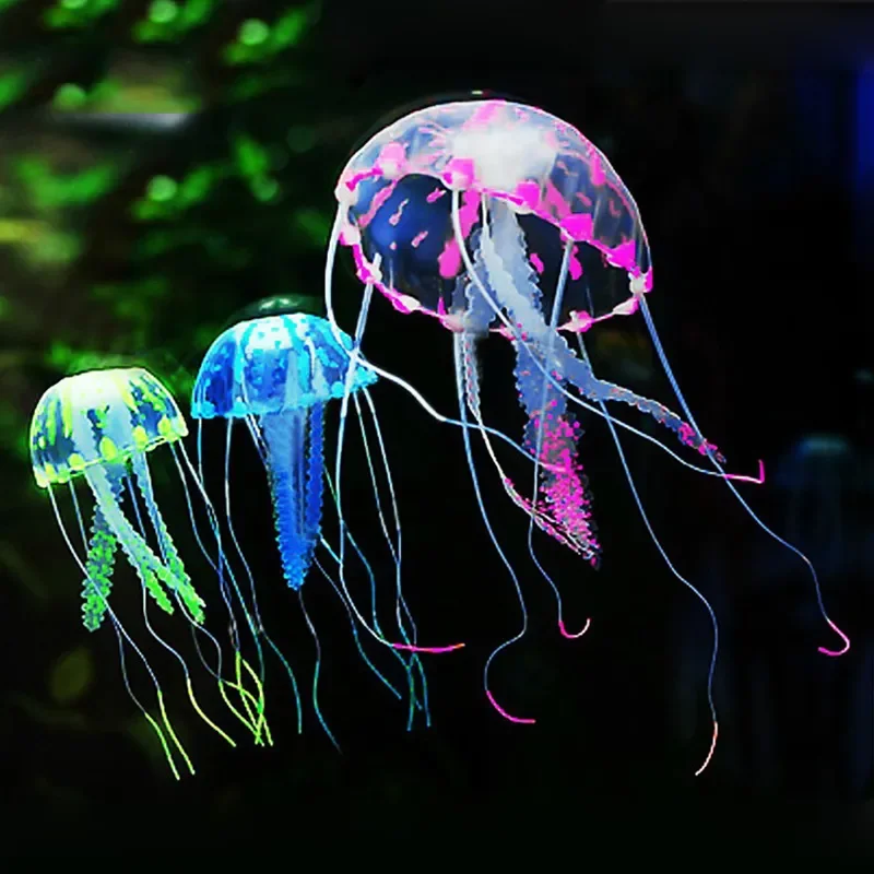 

5 Colors Artificial Aquarium Jellyfish Ornament Decor Glowing Effect Fish Tank Decoration Aquatic Pet Supplies Home Accessories