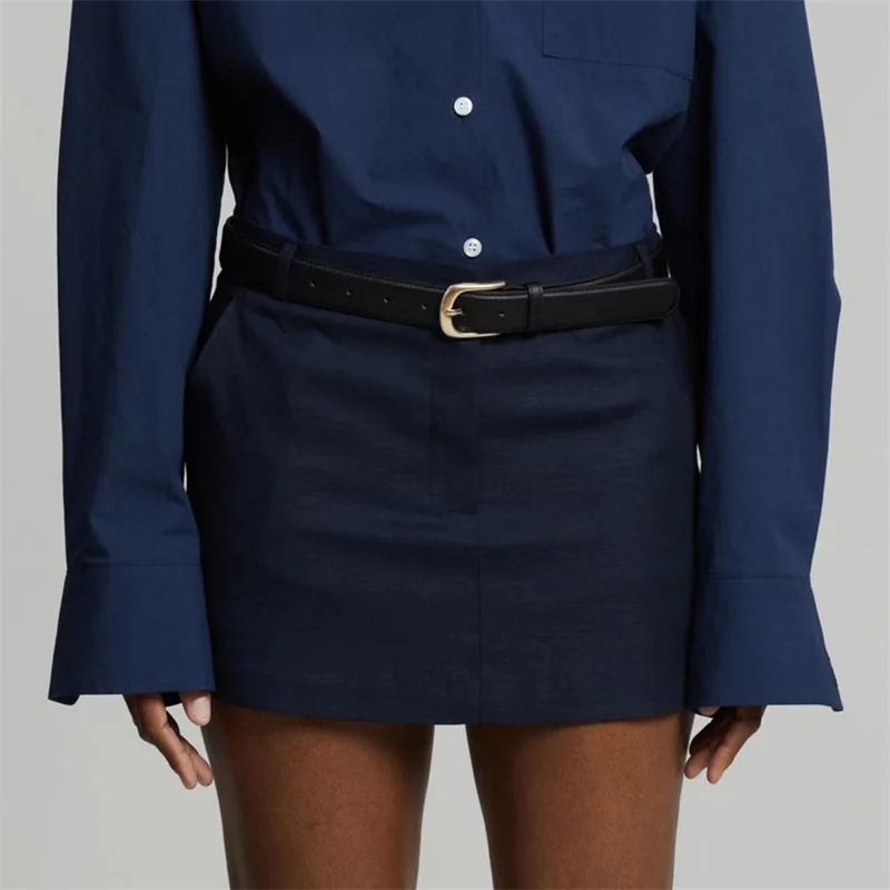 

Fr @ nkieshop2023 новая простая юбка с заниженной талией, короткая трапециевидная юбка, облегающая юбка с запахом на бедрах