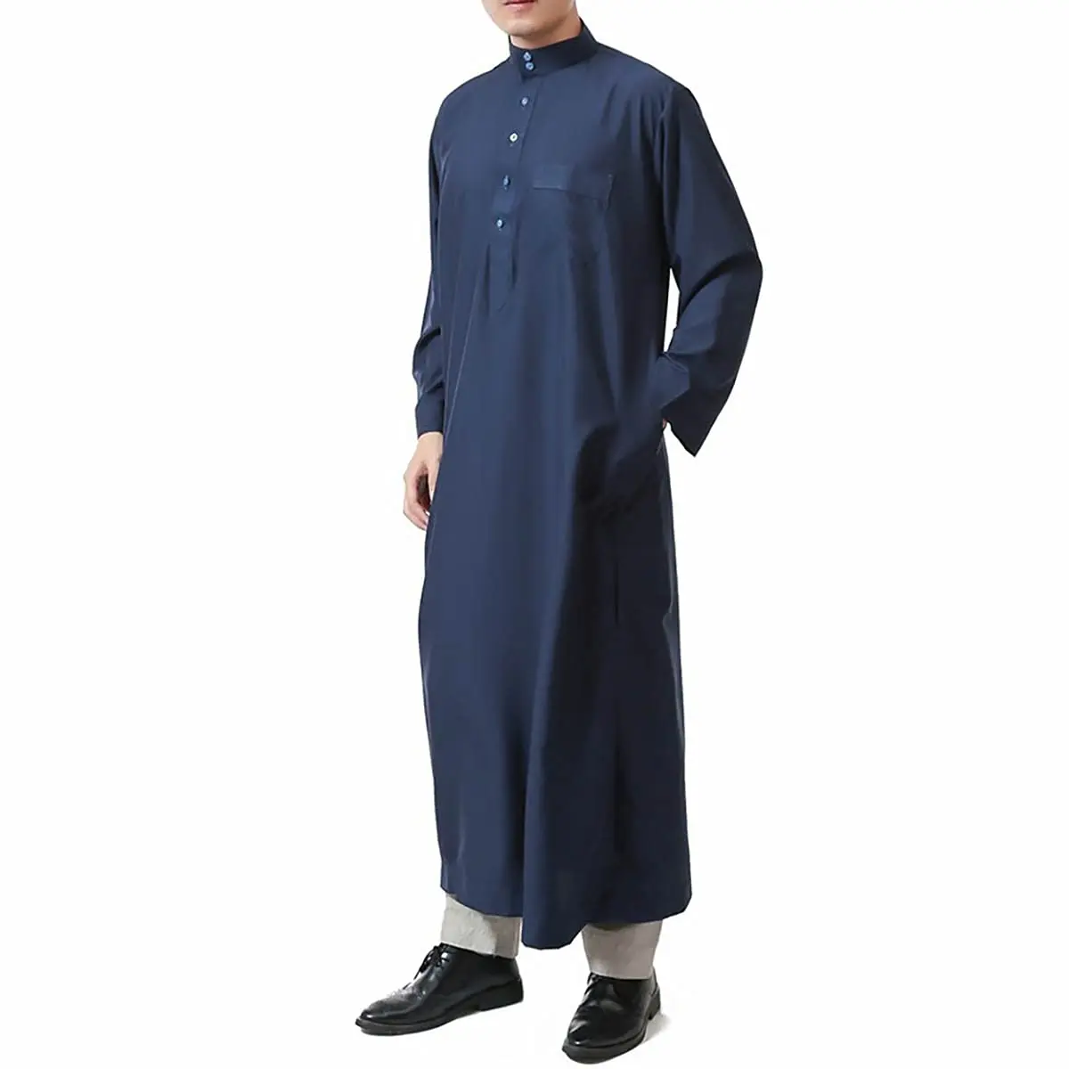 

Men Saudi Arabic Thobe Jubba Dishdasha Long Sleeve Robe Ramadan Muslim Dress Middle East Islamic Clothing New