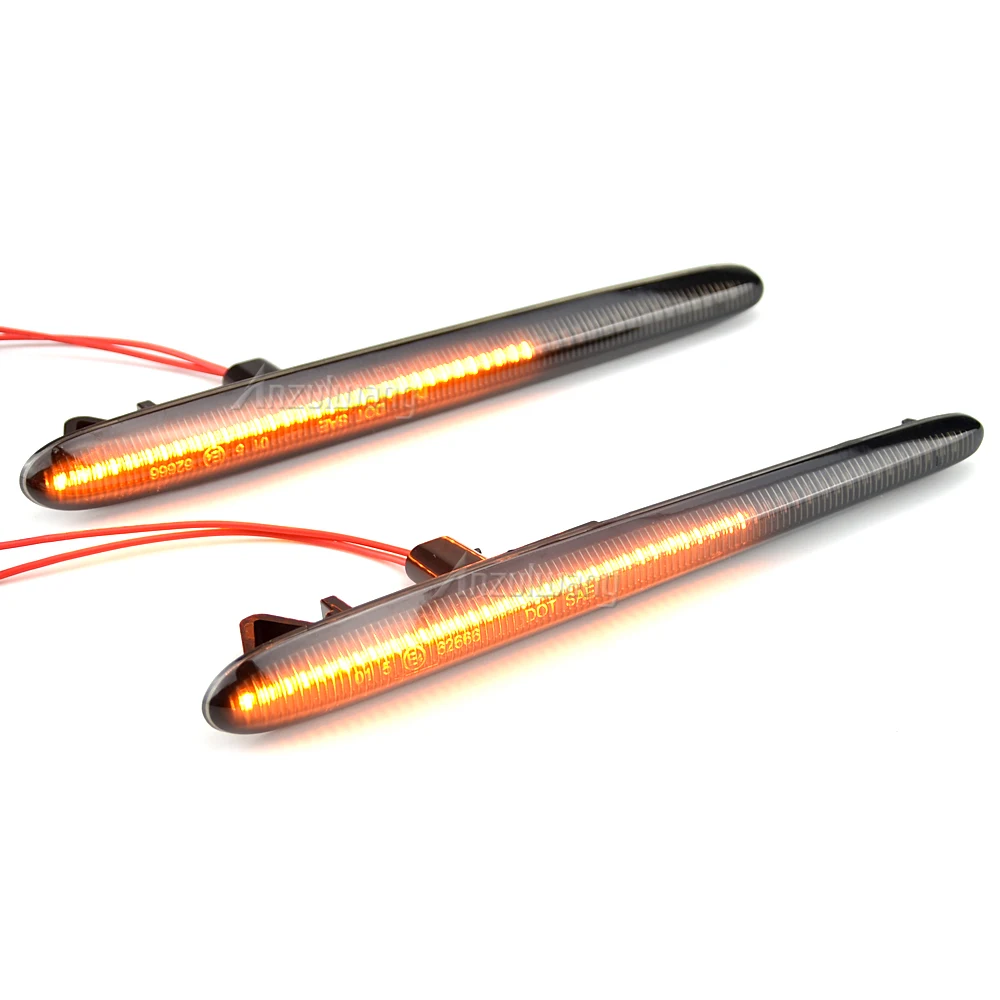 1 пара динамических янтарных светодиодных боковых габаритных фонарей указателя