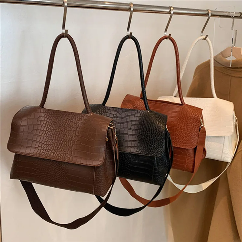 

Designer Crocodile Pattern women handbag Large Capacity Shoulder Bags for female 2022 Casual Totes Pu Leather bag