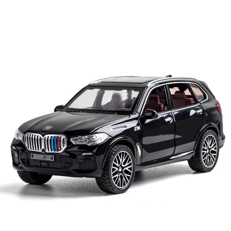 

Модель кроссовера X5 из металлического сплава, модель игрушечного автомобиля, имитация звука светильник, открываемая задняя дверь, игрушечн...