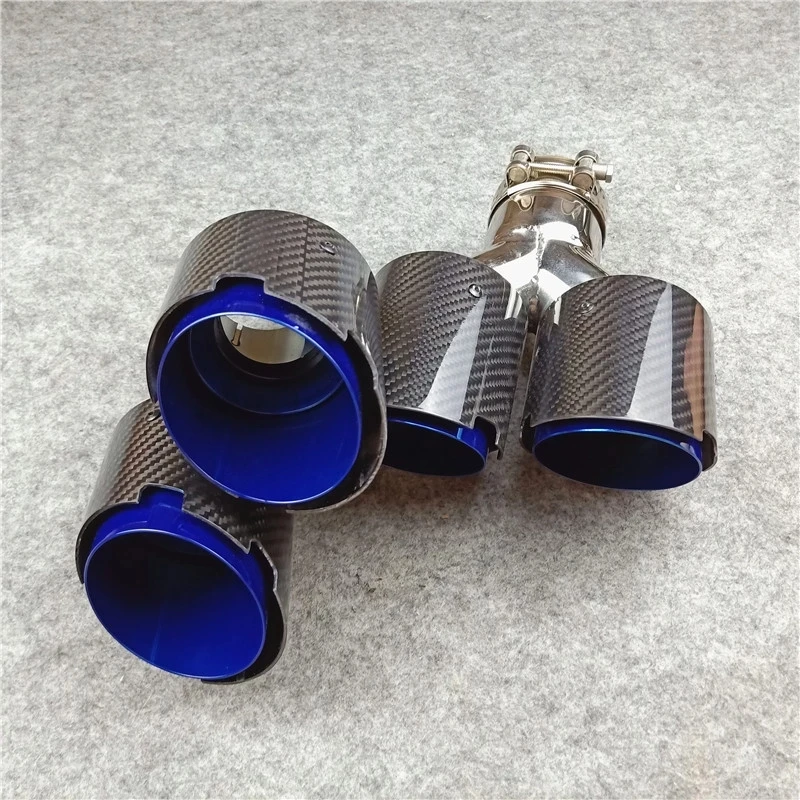 1 пара глянцевые насадки из углеродного волокна для глушителя 63 мм |