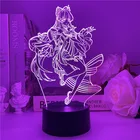 Ударный ночник Genshin, популярный игровой светильник для декора игровой комнаты, светодиодный светильник s, атмосфера, прикроватный подарок для детей Genshin, 3D иллюзионная лампа