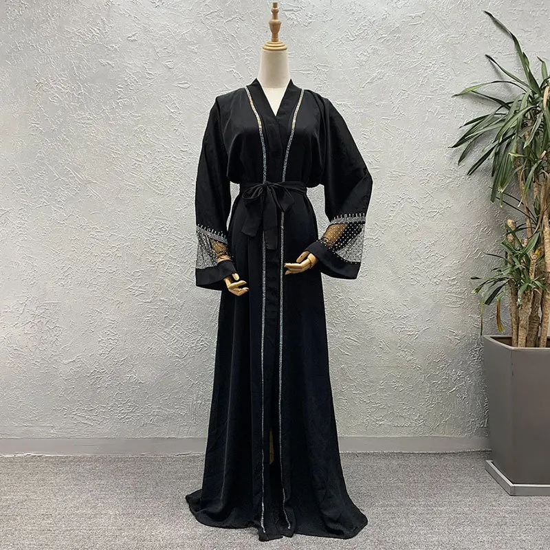 

Турция, Boubou, женское вечернее платье из Анкары с бриллиантами, длинное платье, новый женский кафтан с открытой спиной и бисером, кардиган