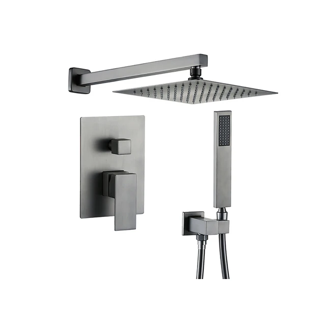 

Shower System Matte Black 12 Inches Luxury Rain Shower Head and Handheld Shower for Bathroom