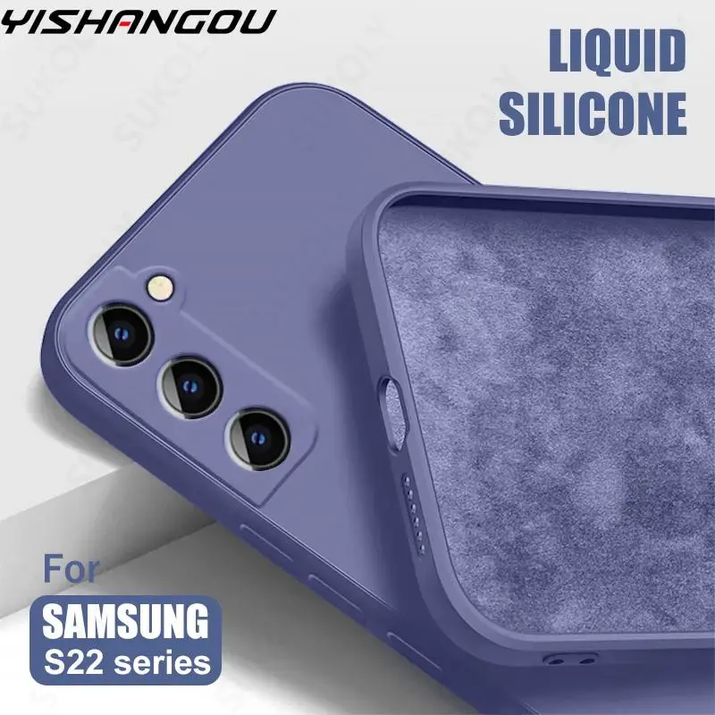 

Original Liquid Silicone Case for Samsung S22 S21 S20 FE Note 20 Ultra A51 A71 A50 A52 A72 A32 A13 A53 S10 Plus Soft Slim Cases