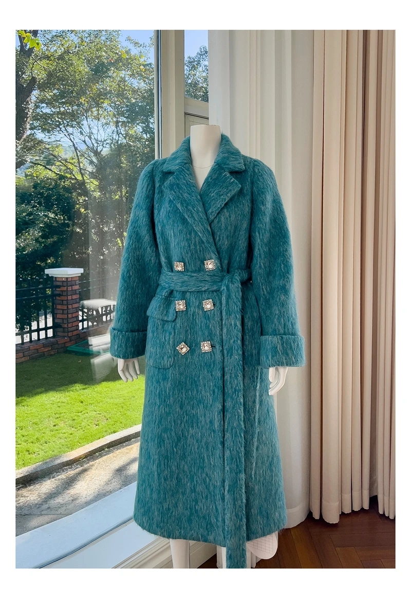 Женское шерстяное пальто LingzhiWusis элегантное винтажное во французском стиле с