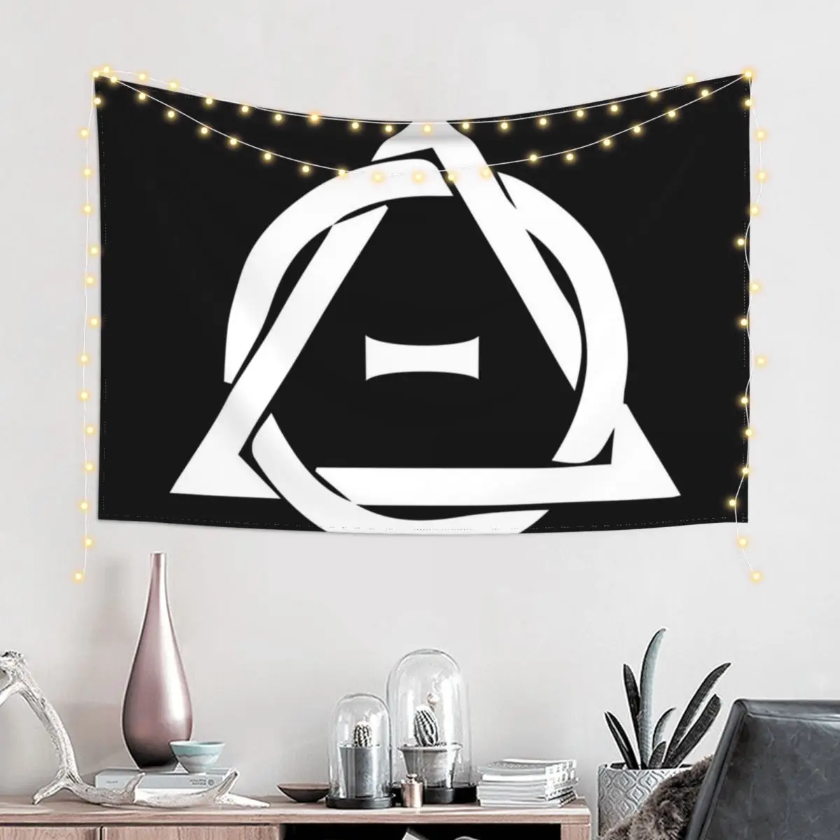 PD (ytb) Theta-Delta Therian Символ БЕЛЫЙ гобелен Декоративная настенная роспись Декор