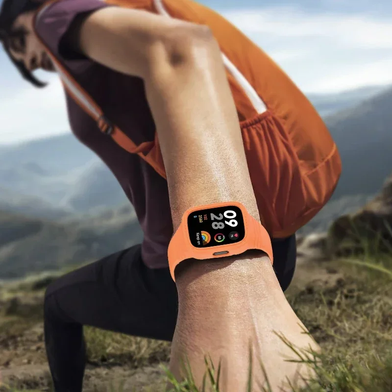 Силиконовый ремешок + чехол для Redmi Band 3 умного браслета бампер Watch Active/Lite