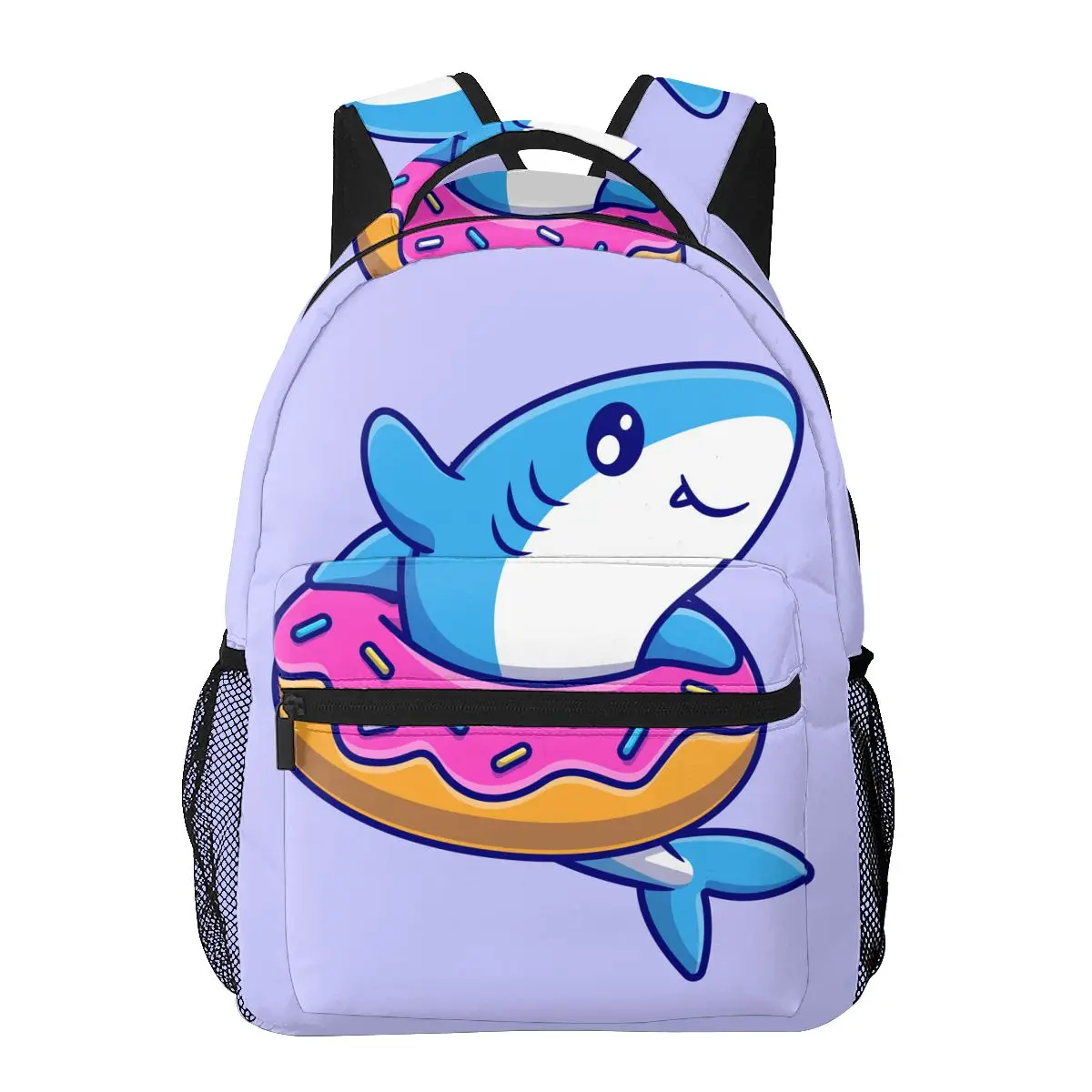 

School Bag for Girls Boys Laptop Backbag Children Backpack Cute Shark With Doughnut Bag Pack