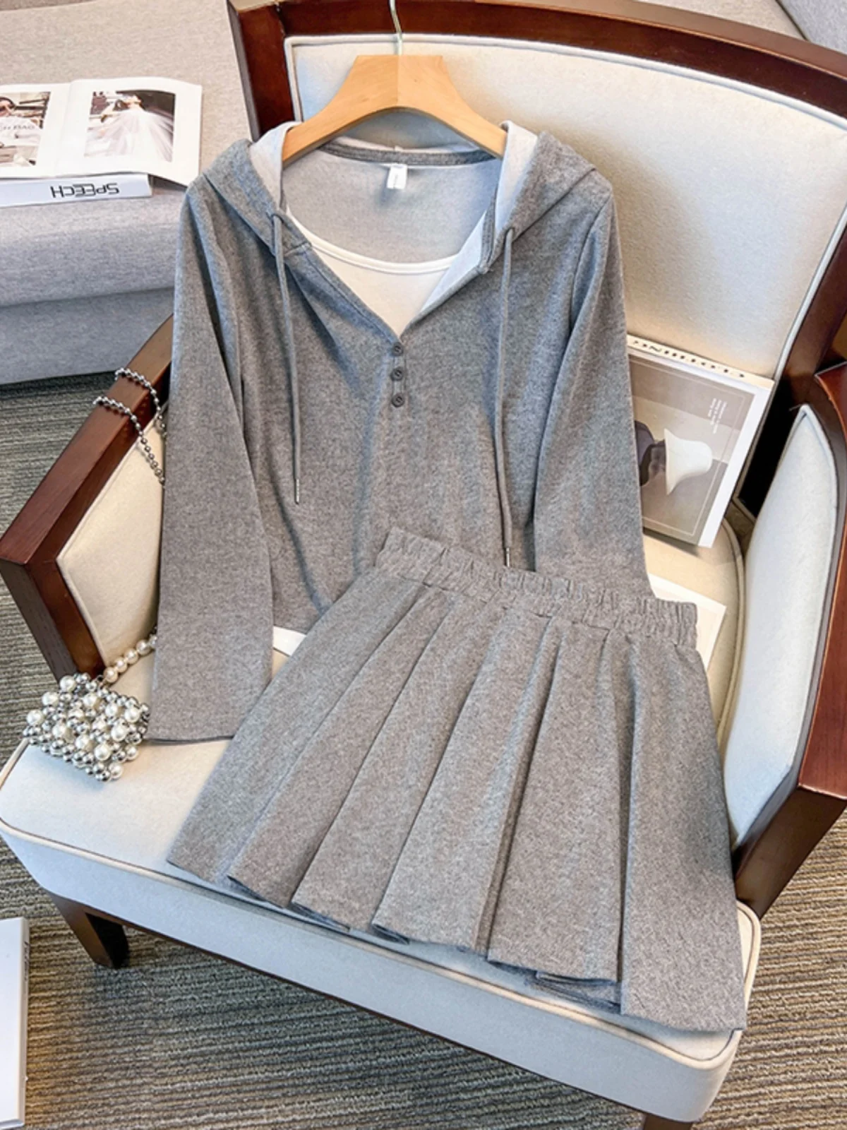 Женский комплект больших размеров на весну и осень корейская серия из двух