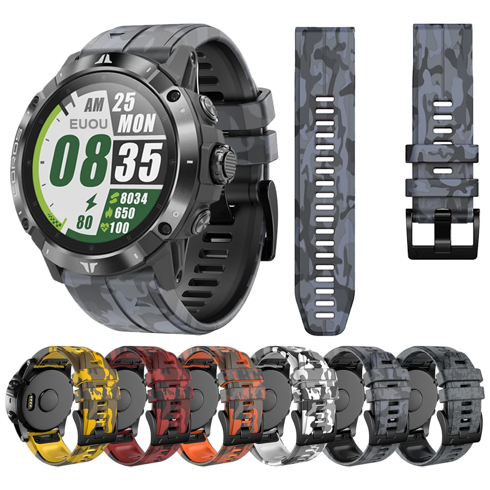 

Quick Fit Watch Band For COROS VERTIX 2 VERTIX2 Camouflage Print Silicone Strap Bracelet Replacement Watchband Accessories bands