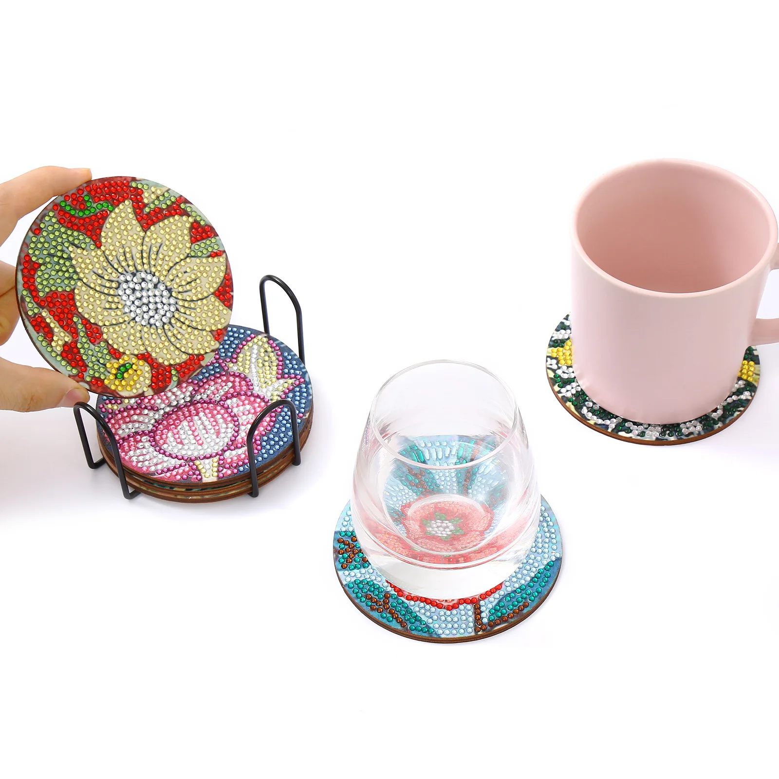 6 шт. разноцветных цветов ручной работы DIY круглая деревянная точечная дрель